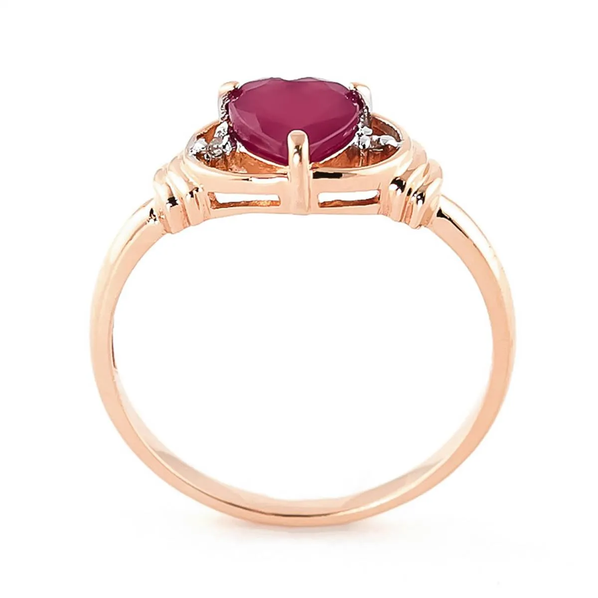 1.01 Carat 14K Solid Rose Gold Glory Ruby Diamond Ring