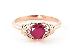 1.01 Carat 14K Solid Rose Gold Glory Ruby Diamond Ring