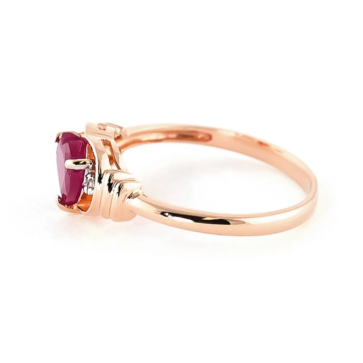 1.01 Carat 14K Solid Rose Gold Glory Ruby Diamond Ring