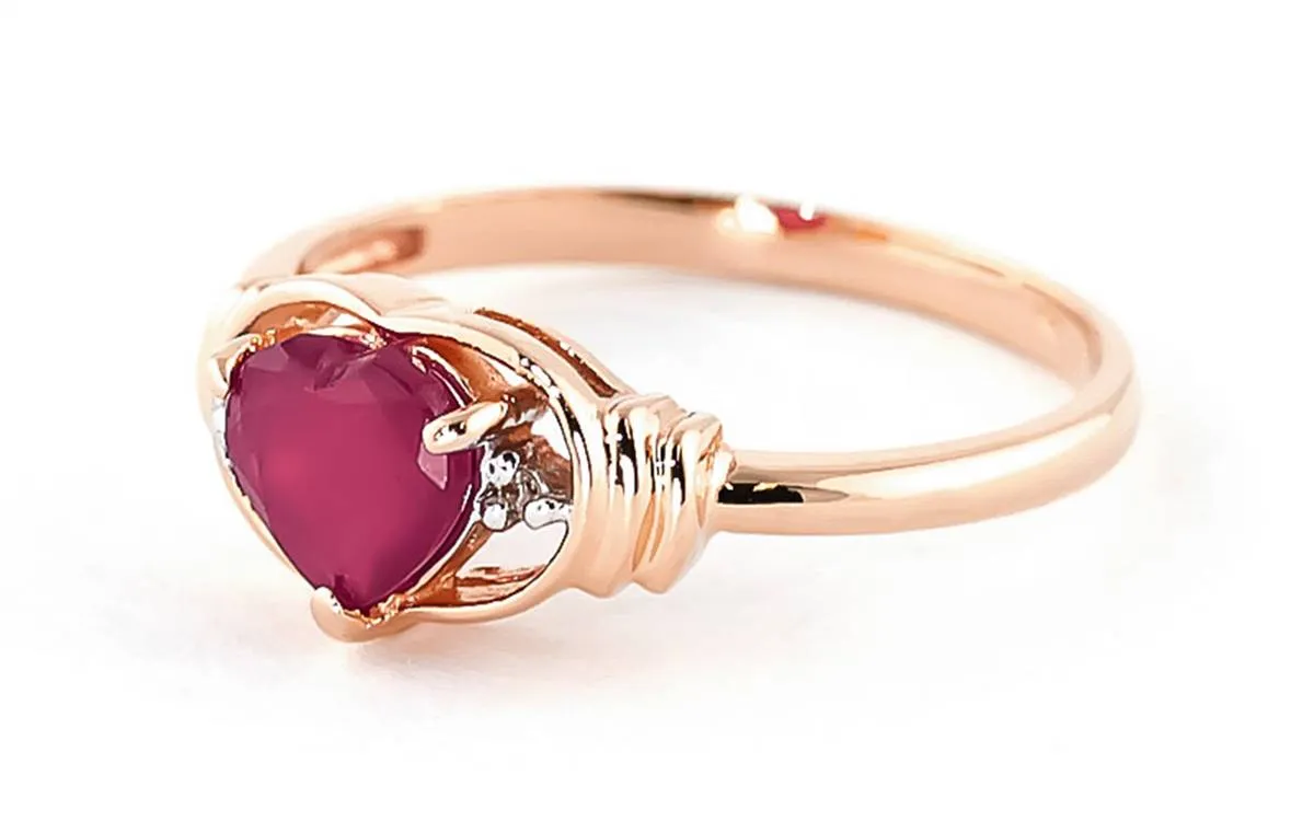 1.01 Carat 14K Solid Rose Gold Glory Ruby Diamond Ring