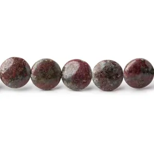 10mm Ruby in Kyanite plain coins 18 inch 47 beads