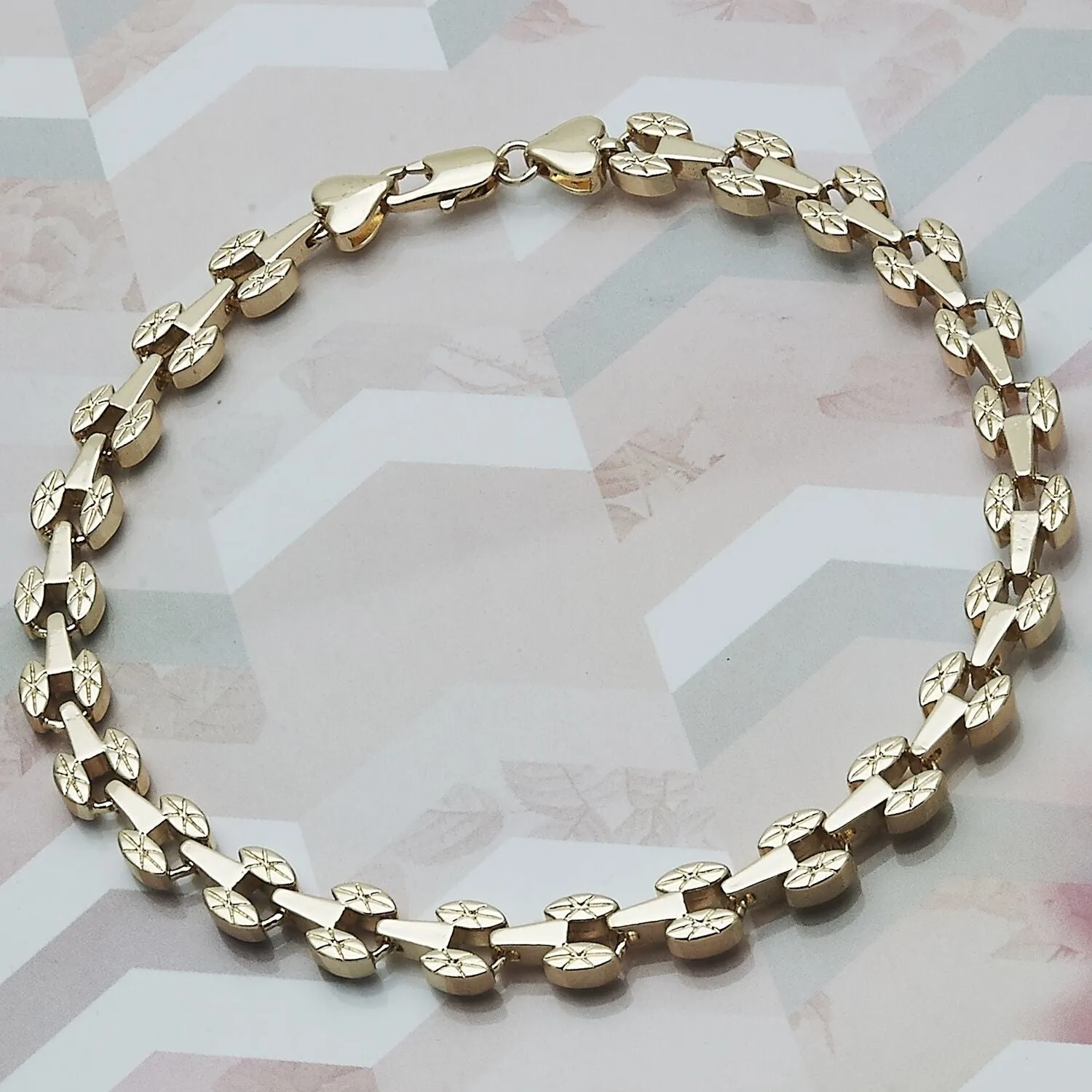 14k Gold Filled Linked Unique Anklet