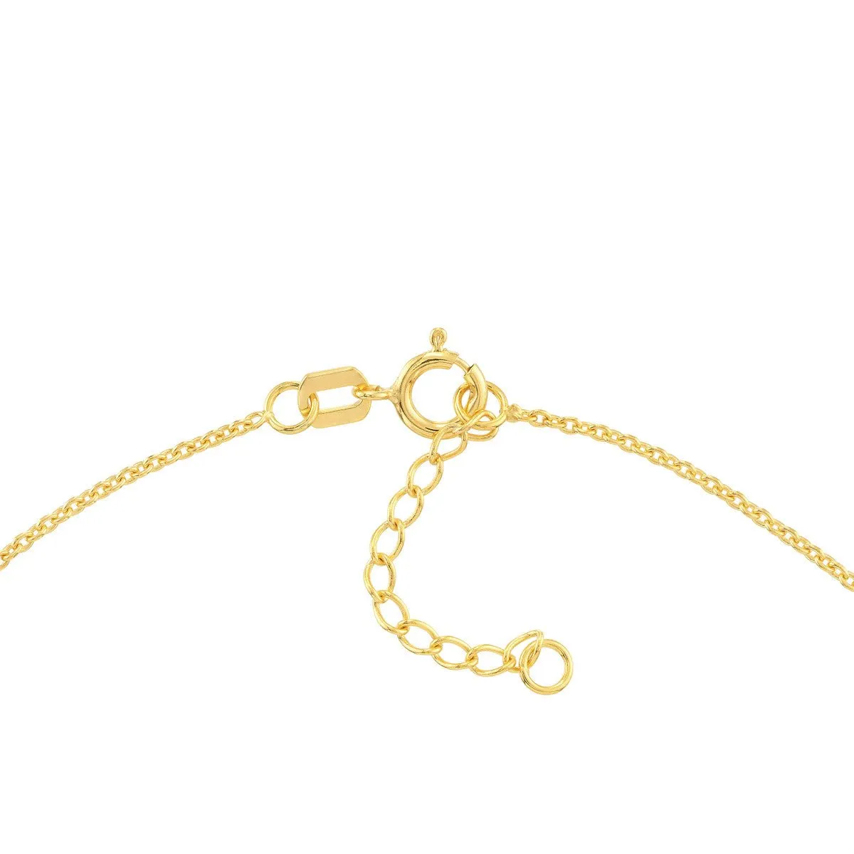 14K Yellow Gold Open CZ Heart Dangle Adjustable Anklet