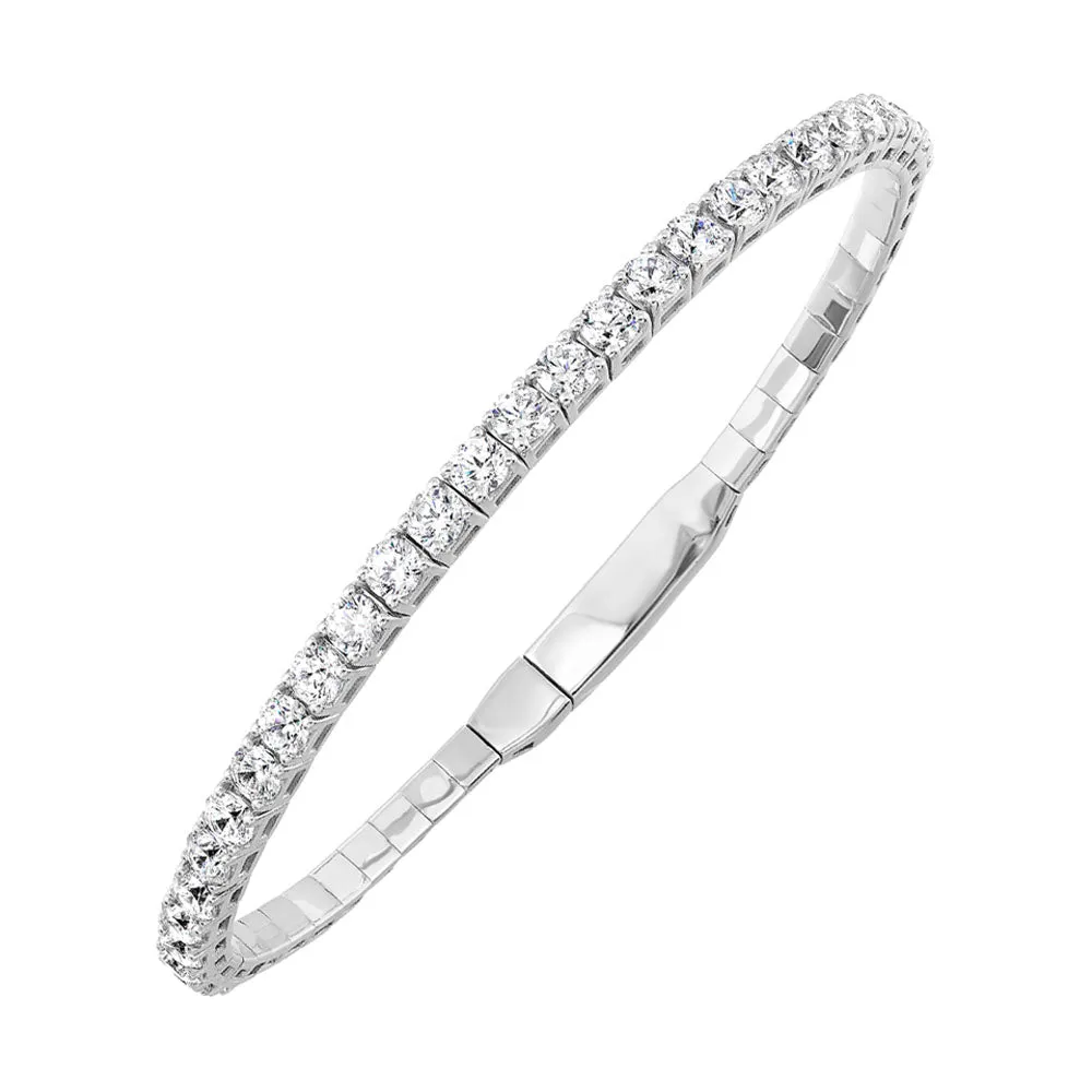 14Kt White Gold Diamond 5Ctw Bangle