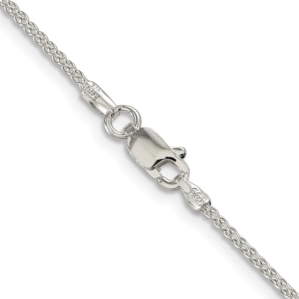 1.5mm Sterling Silver, Round Solid Spiga Chain Anklet