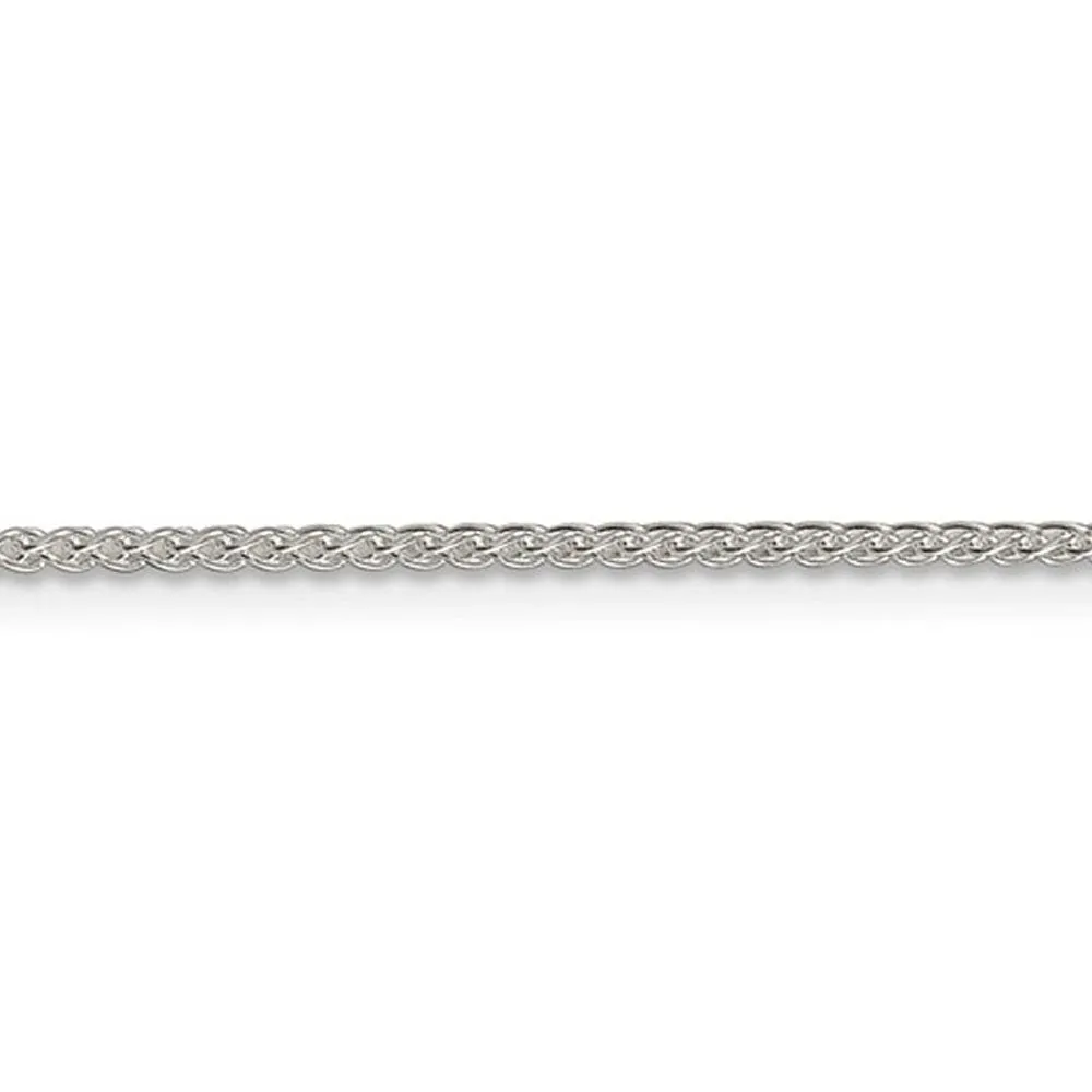 1.5mm Sterling Silver, Round Solid Spiga Chain Anklet