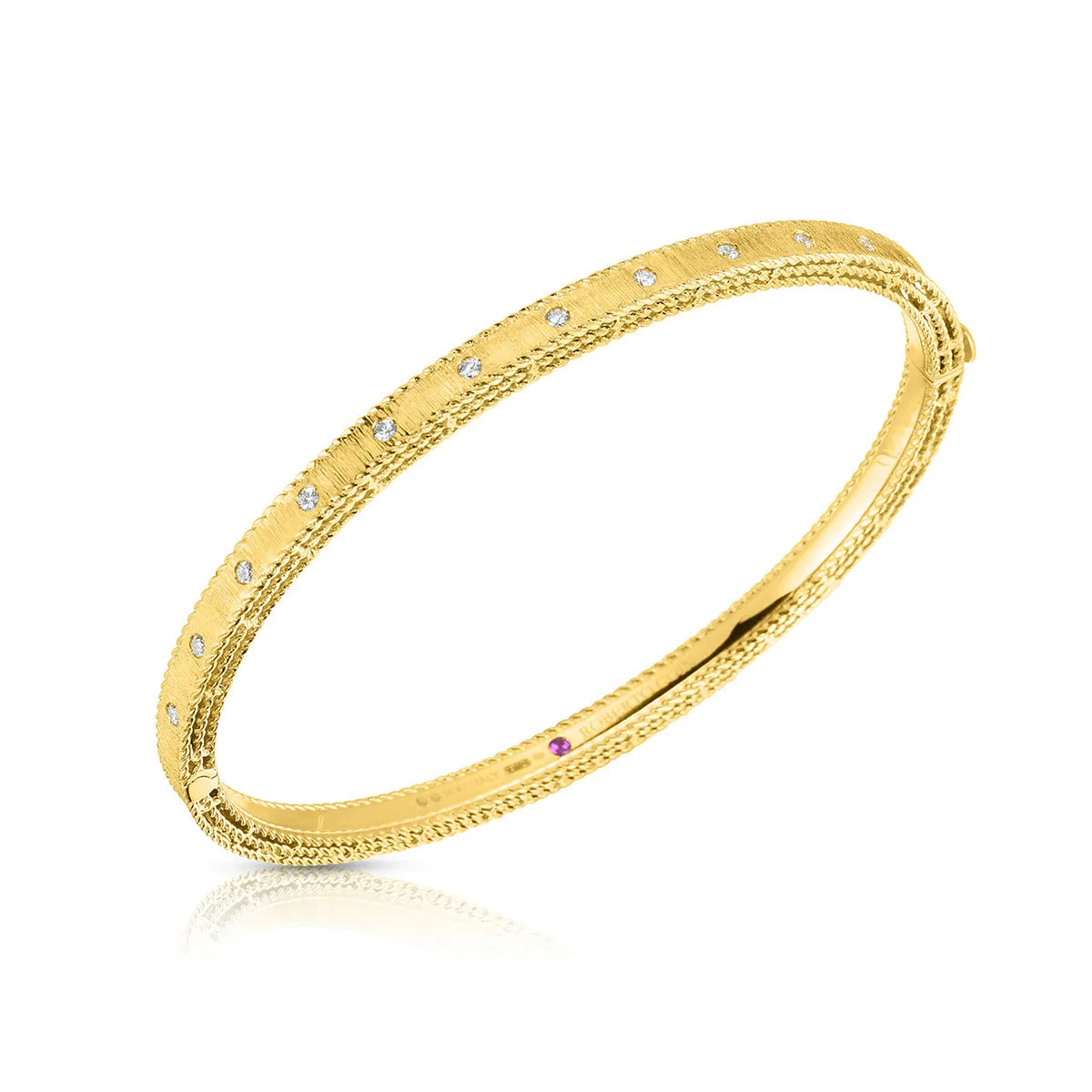 18K Gold Princess Bangle with Diamonds