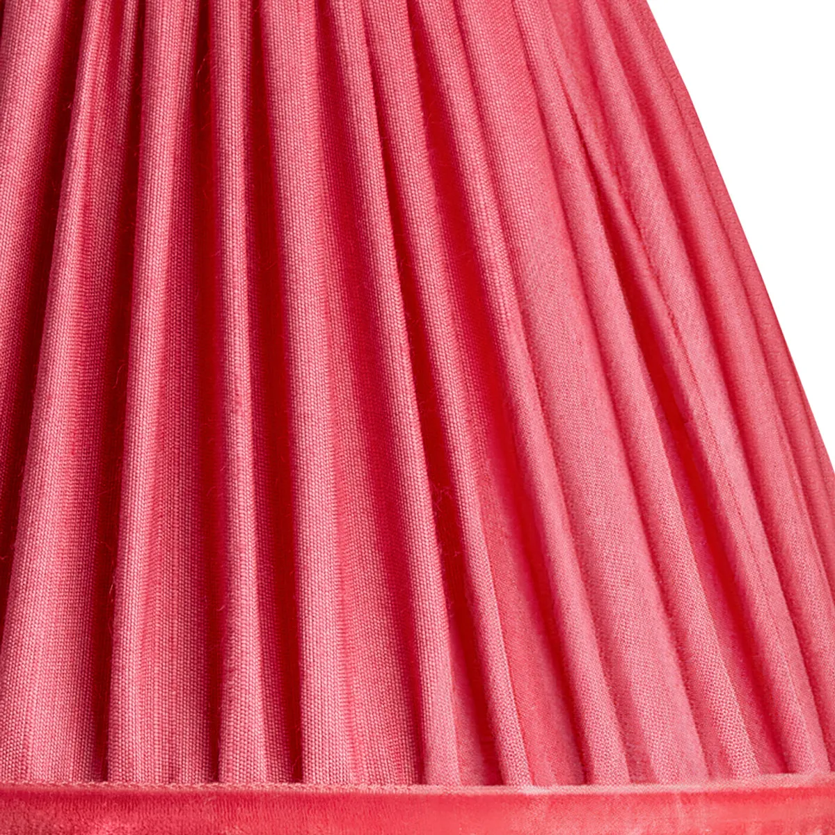 25cm scalloped shade in Ruby silk with velvet tape