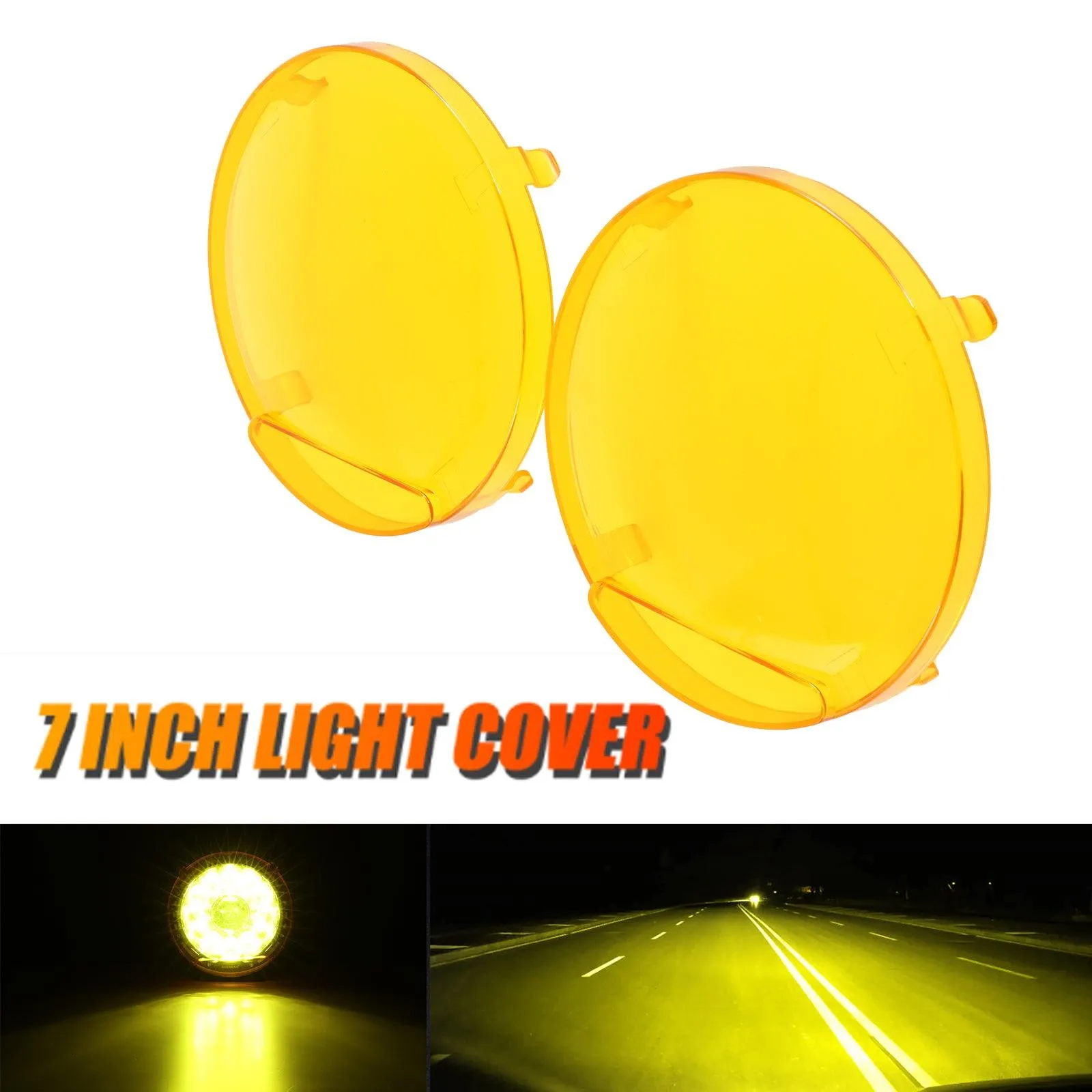 (2pcs/set) 7 Inch/ 9 Inch Round LED Driving Light Amber Cover Light Shield Cover