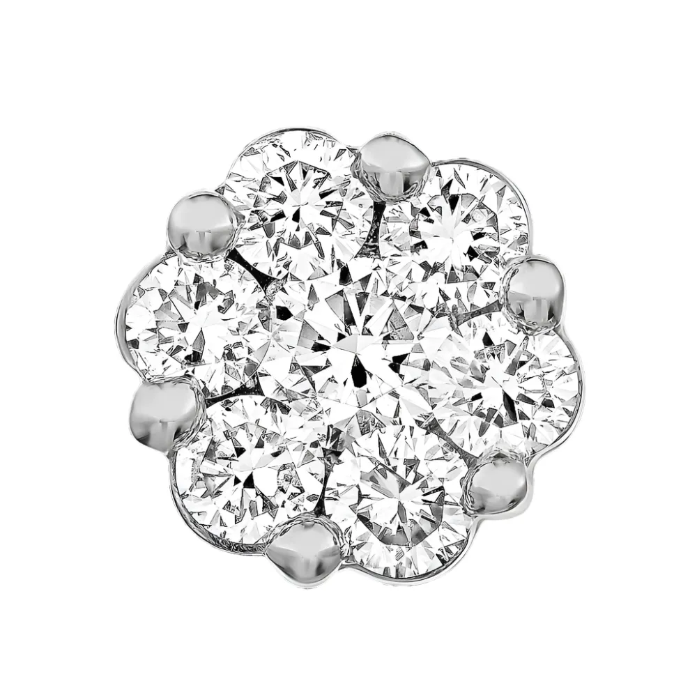 5/8ctw Flower Diamond Cluster Stud Earrings