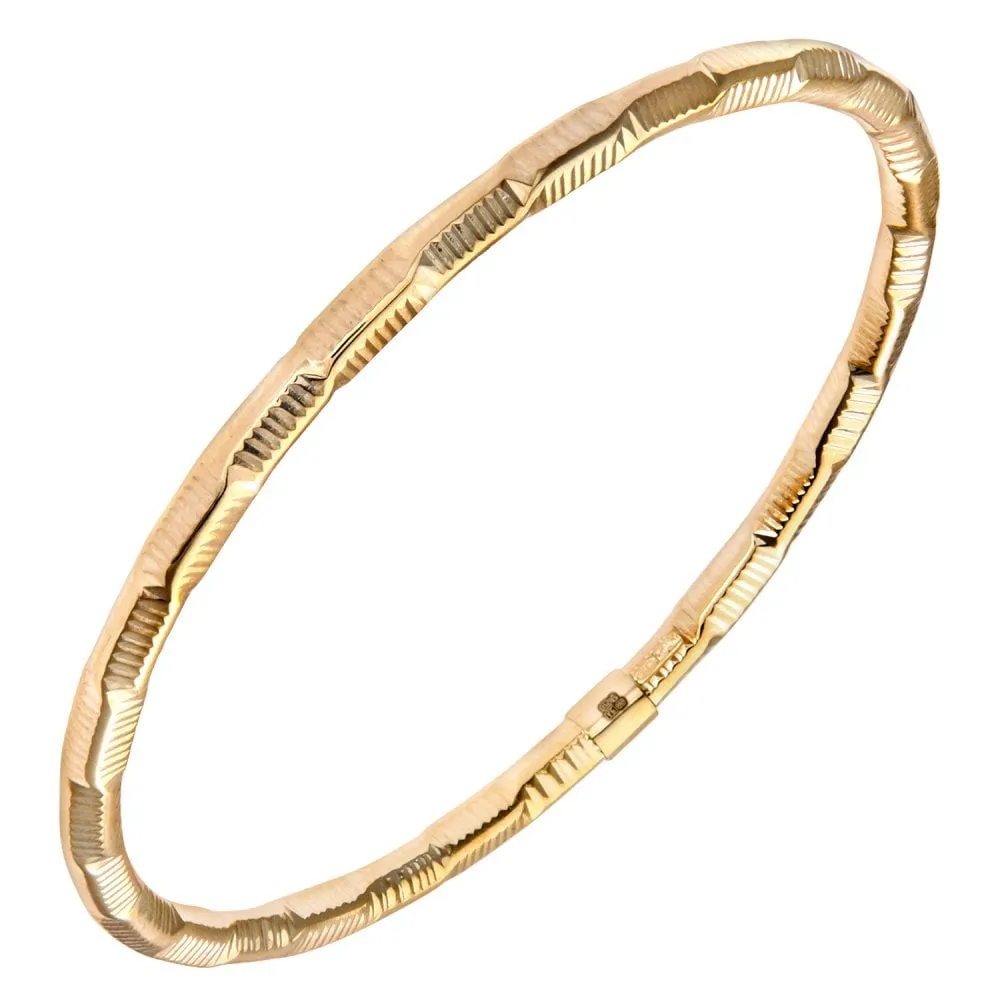 9ct Yellow Gold Textured Bangle