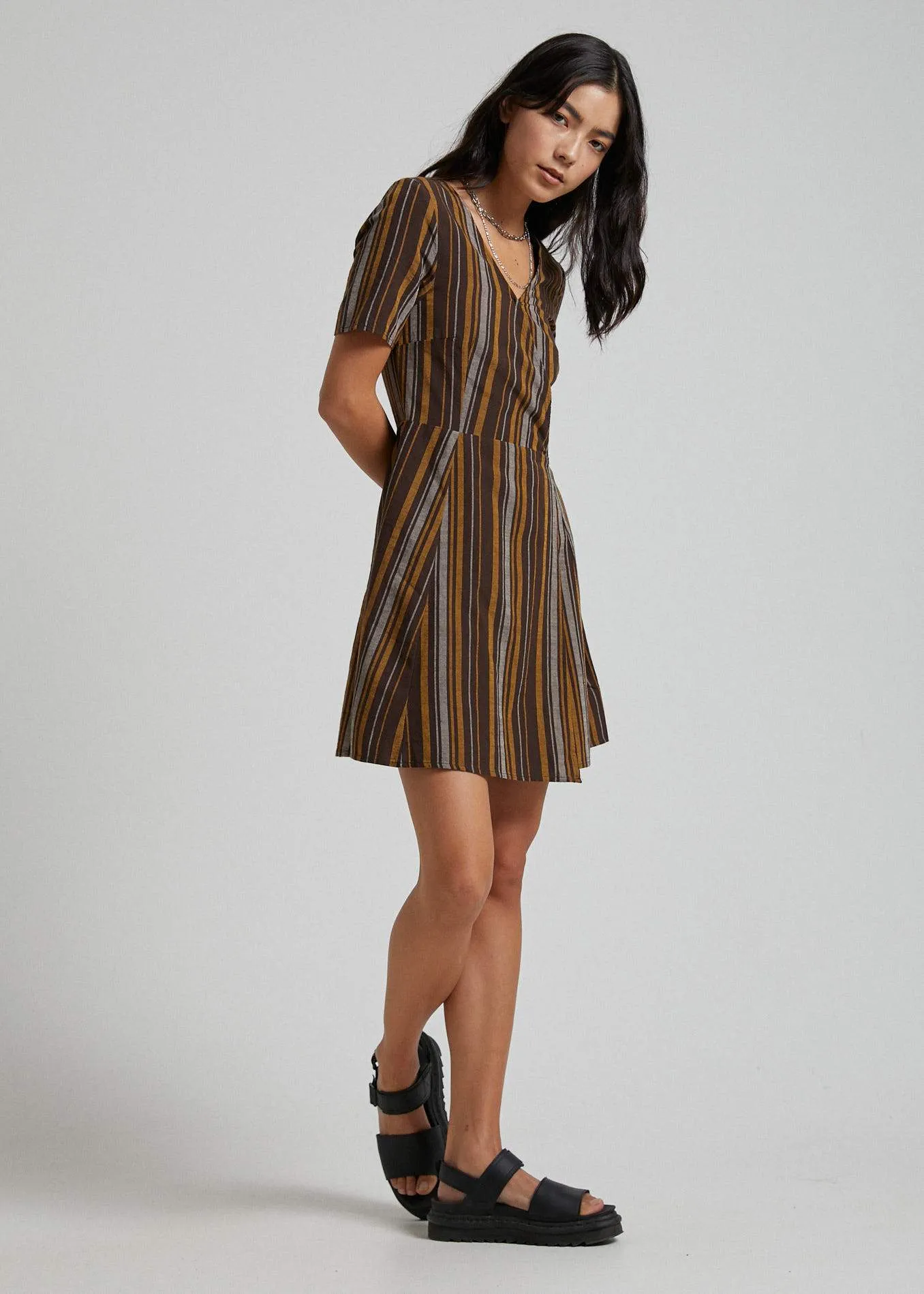 Afends Womens Motel - Wrap Dress - Bracken