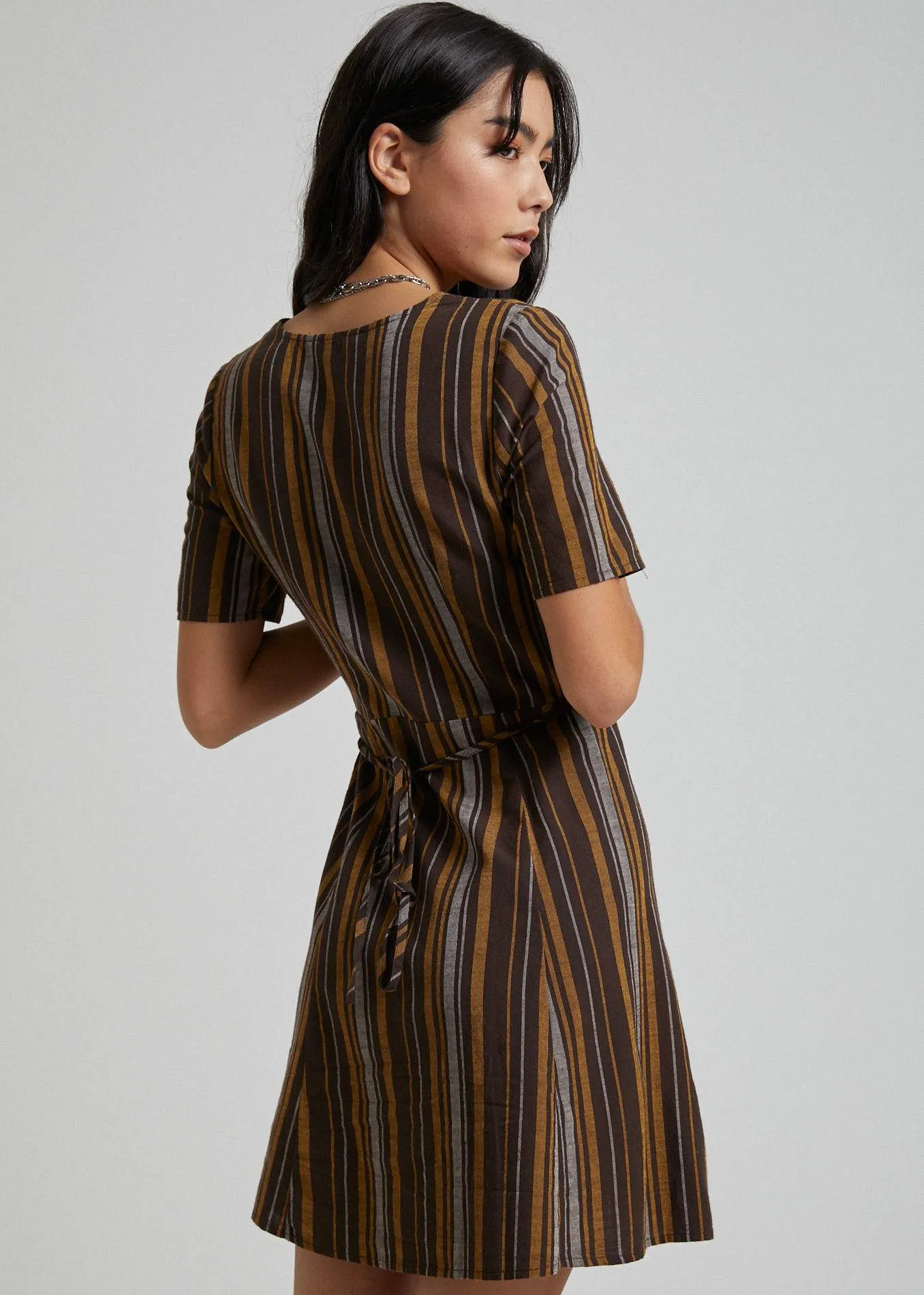 Afends Womens Motel - Wrap Dress - Bracken