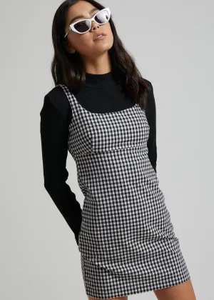 Afends Womens Winona - Gingham Mod Dress - Black & White