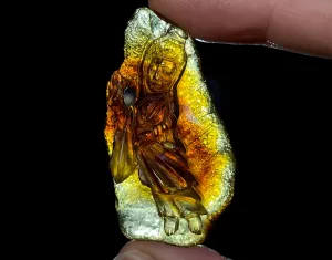 AMBER Crystal Buddha - Crystal Carving, Housewarming Gift, Home Decor, Healing Crystals and Stones, L2259