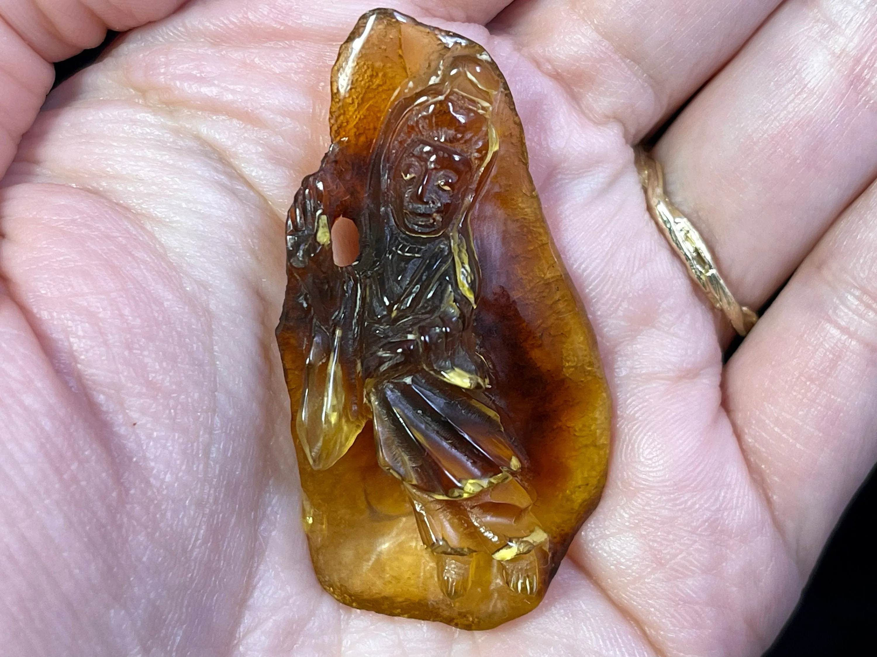 AMBER Crystal Buddha - Crystal Carving, Housewarming Gift, Home Decor, Healing Crystals and Stones, L2259