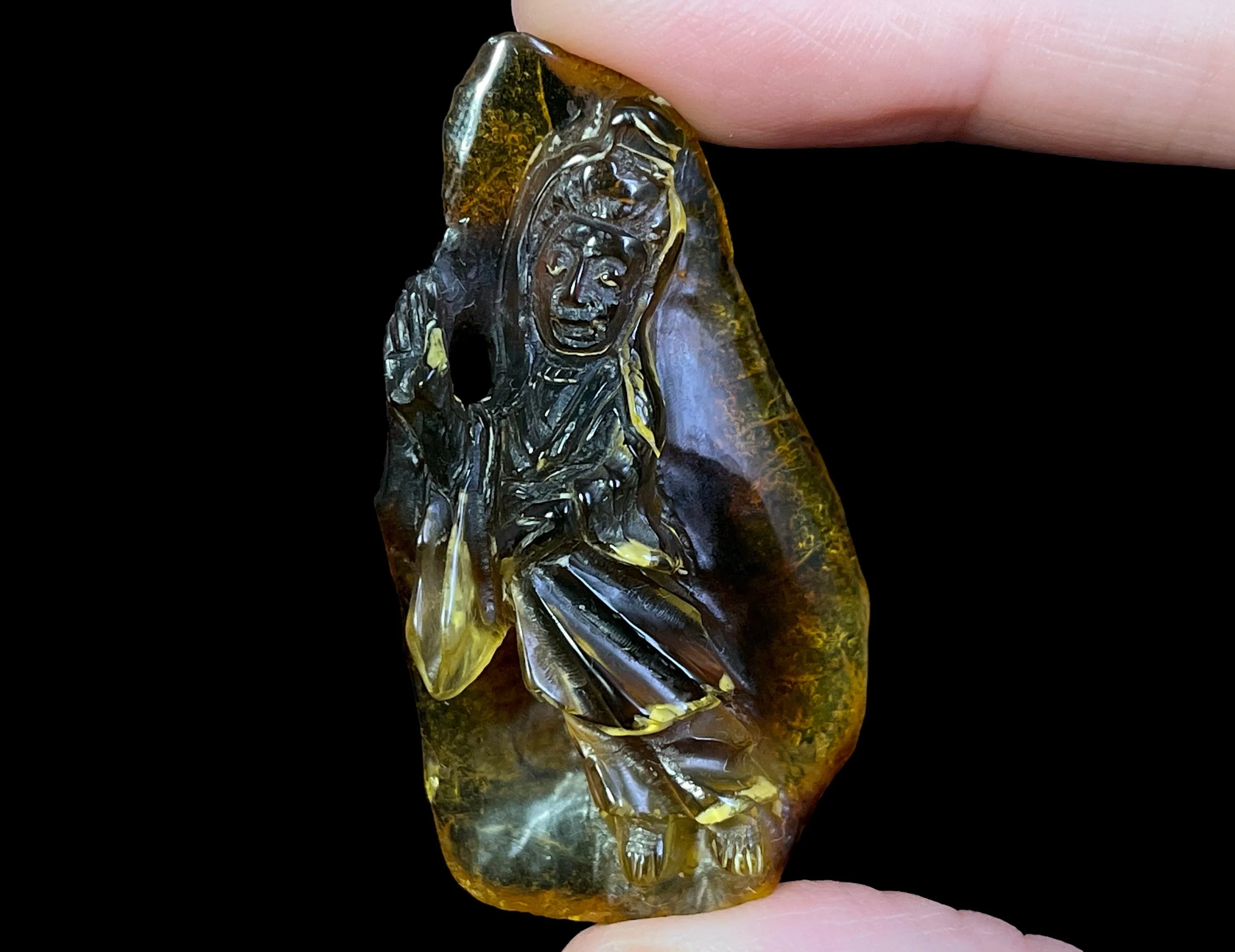 AMBER Crystal Buddha - Crystal Carving, Housewarming Gift, Home Decor, Healing Crystals and Stones, L2259