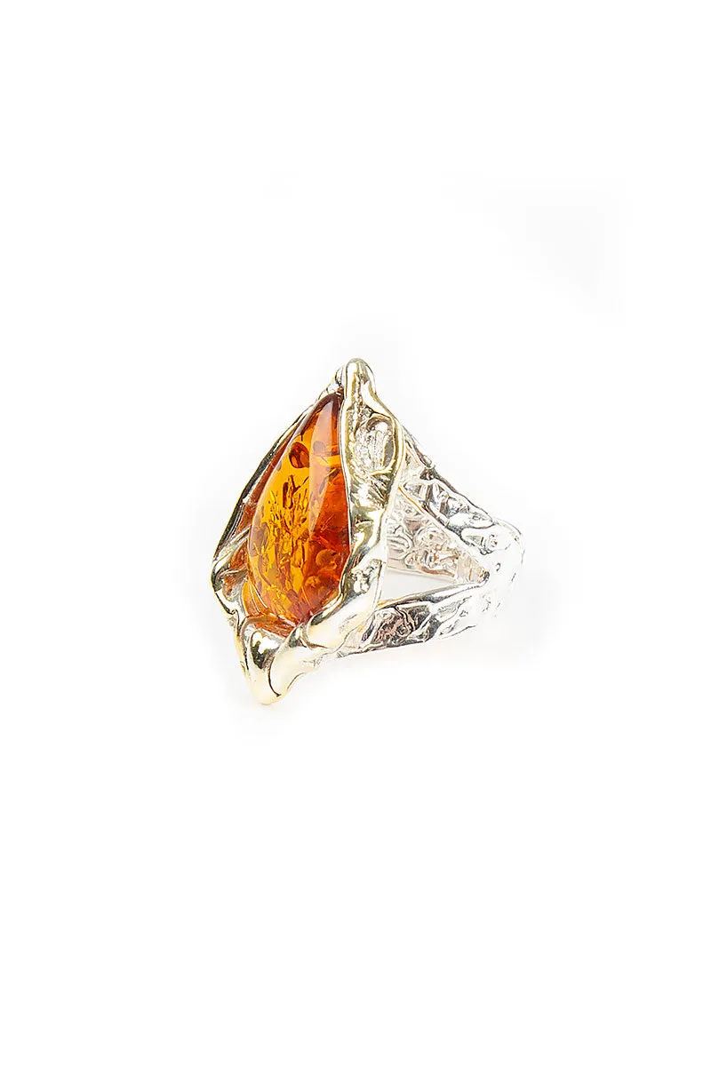 Amber Drop Ring