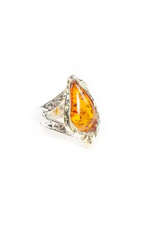 Amber Drop Ring