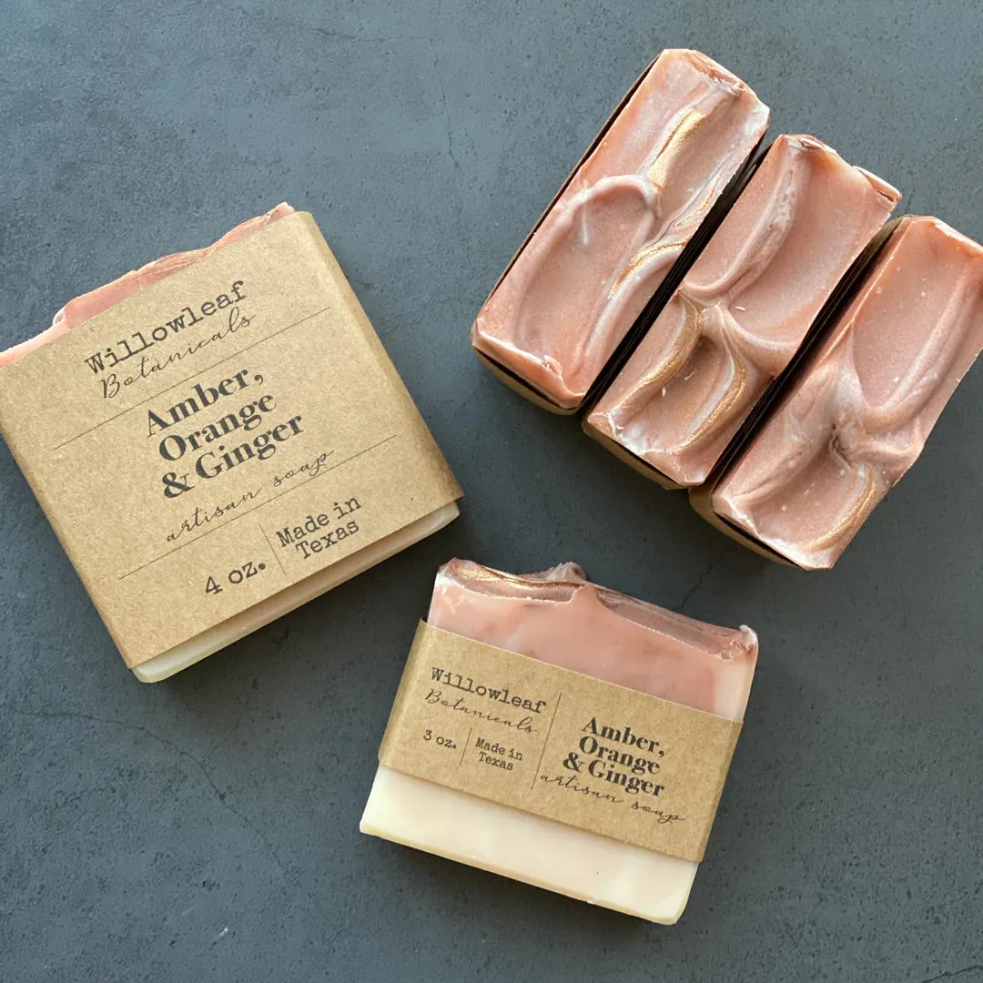 Amber, Orange, & Ginger Artisan Soap - Willowleaf Botanicals - 4 oz bar