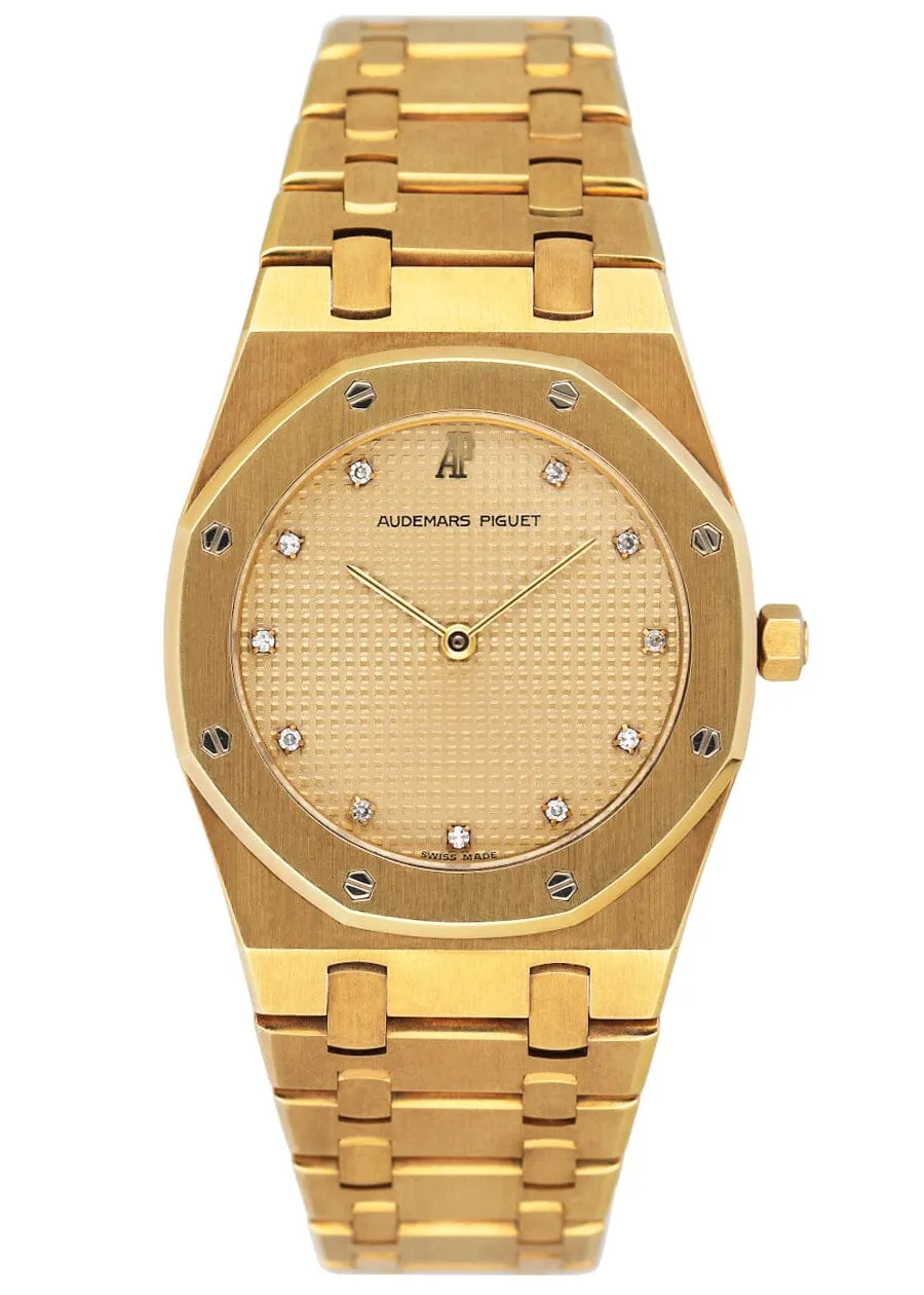 Audemars Piguet Royal Oak Diamond Dial Yellow Gold Mens Watch