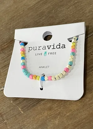 Bahama Bead Anklet in Silver by Pura Vida