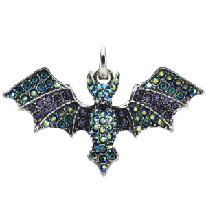 Belinda Bat Open Ring Charm (Silver Ox)