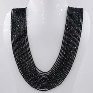 Black Spinel Necklace Faceted Spinel Necklace Layered Necklace Black Necklace Black Beads Necklace SKU: 6143353