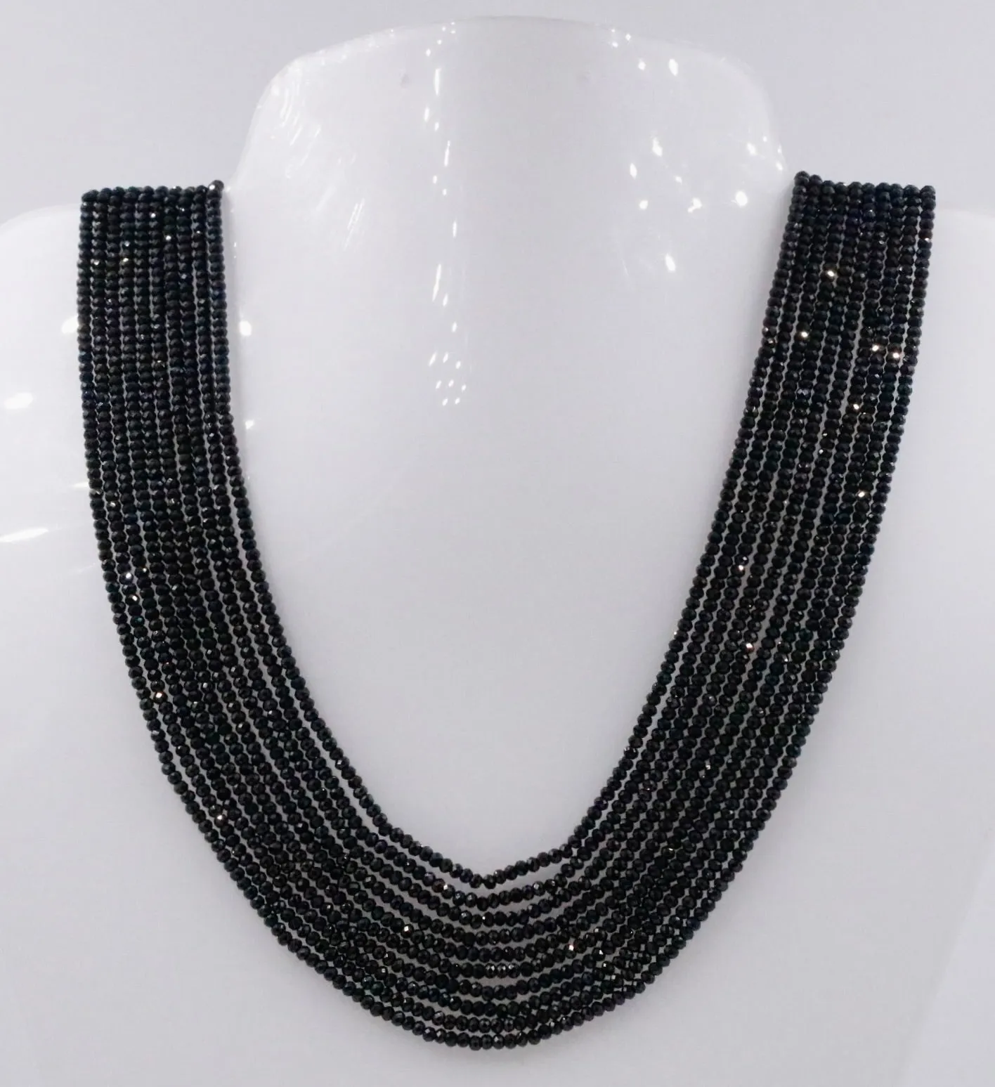 Black Spinel Necklace Faceted Spinel Necklace Layered Necklace Black Necklace Black Beads Necklace SKU: 6143353