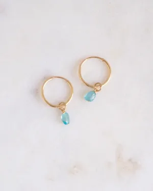 Blue Apatite Infinity Hoops