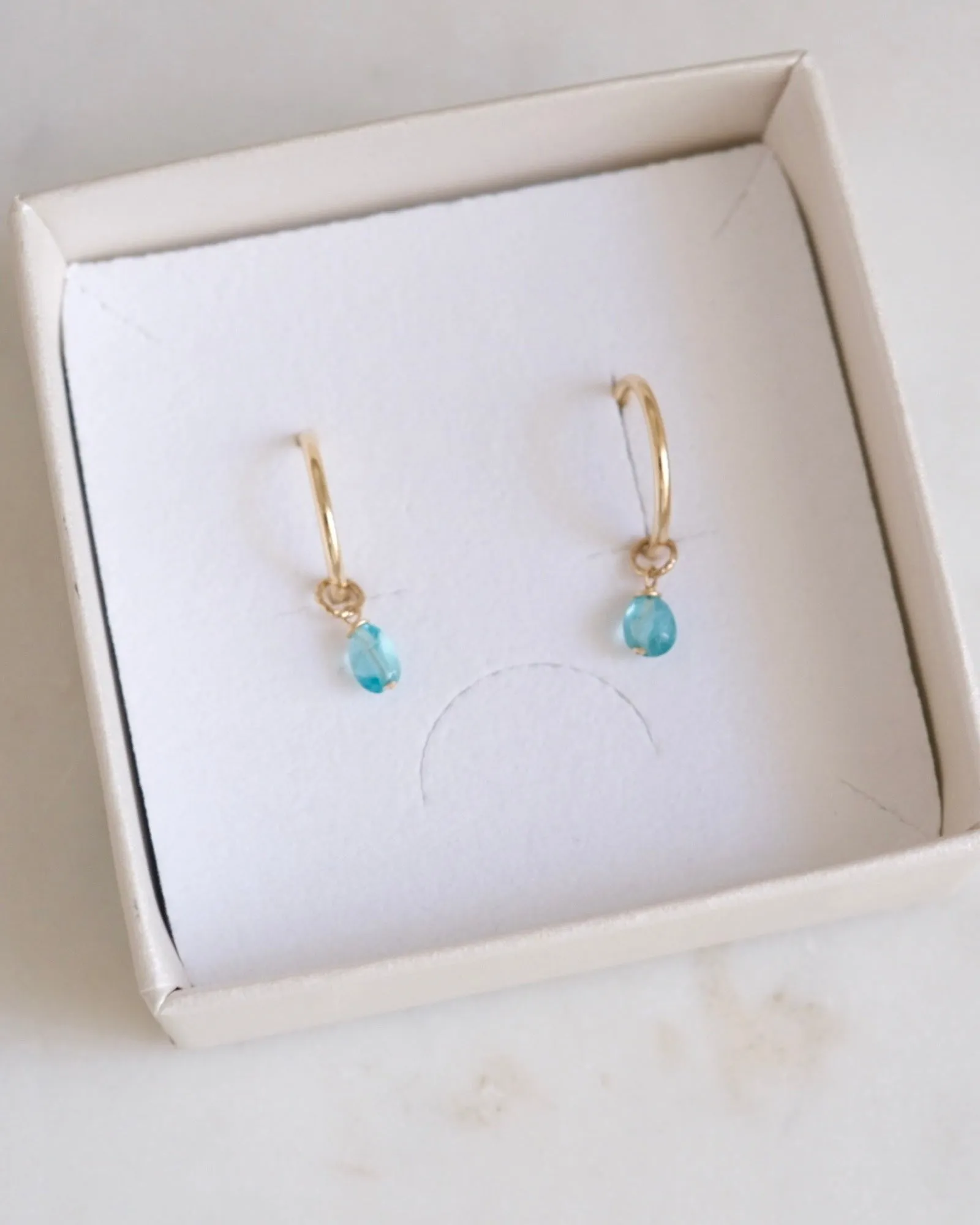 Blue Apatite Infinity Hoops