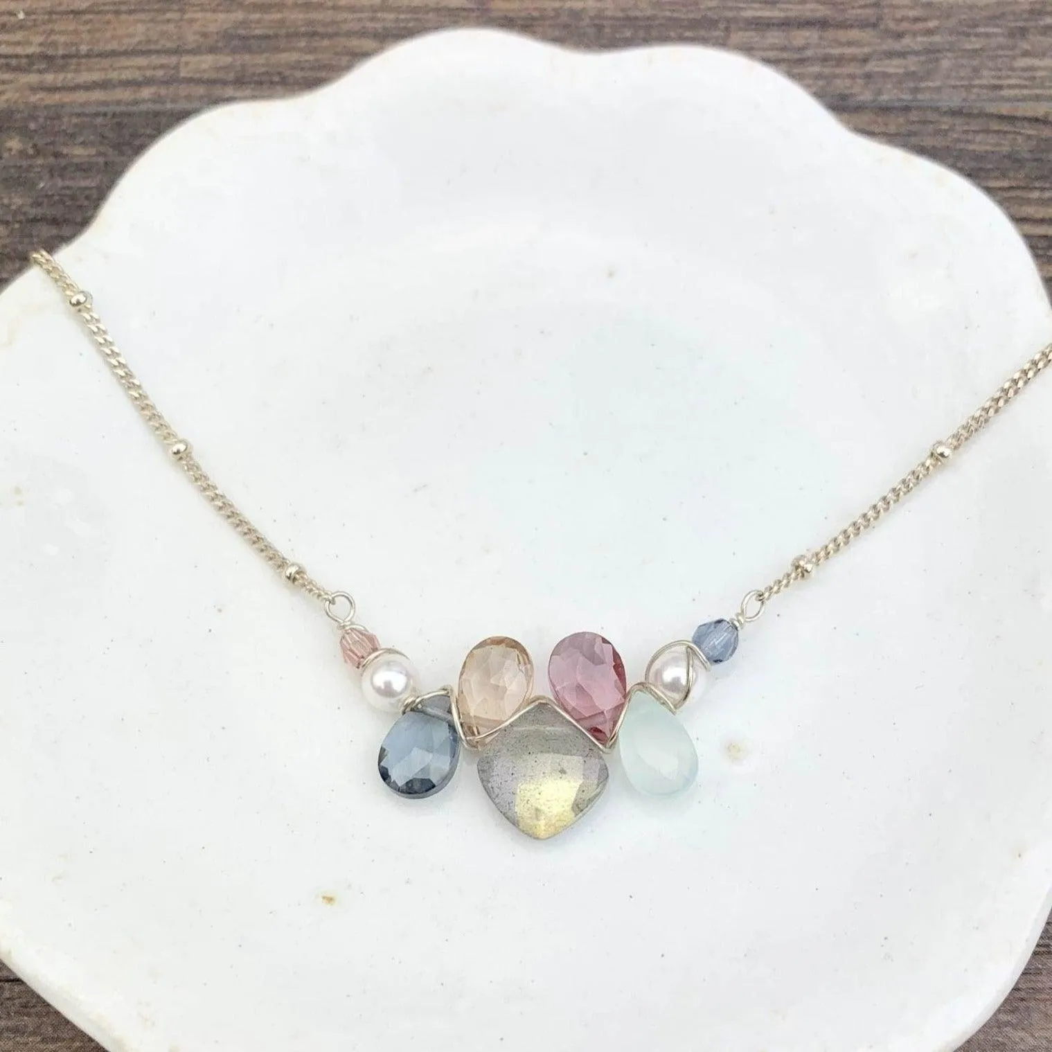 Boho Mini Katie Colorful Gem Necklace