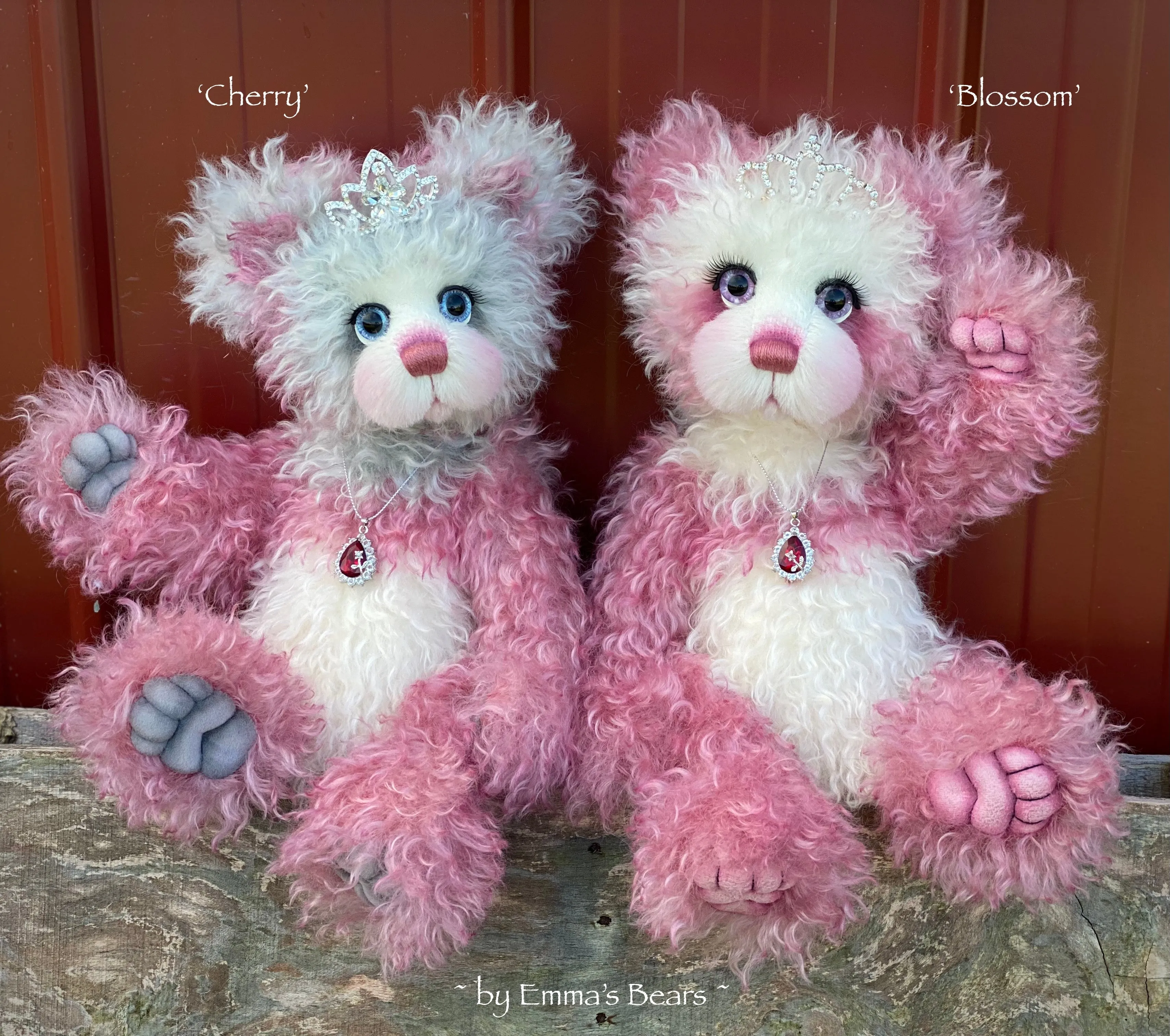 Cherry - 16" Hand-dyed Curlylocks Mohair Artist Bear by Emma's Bears - OOAK