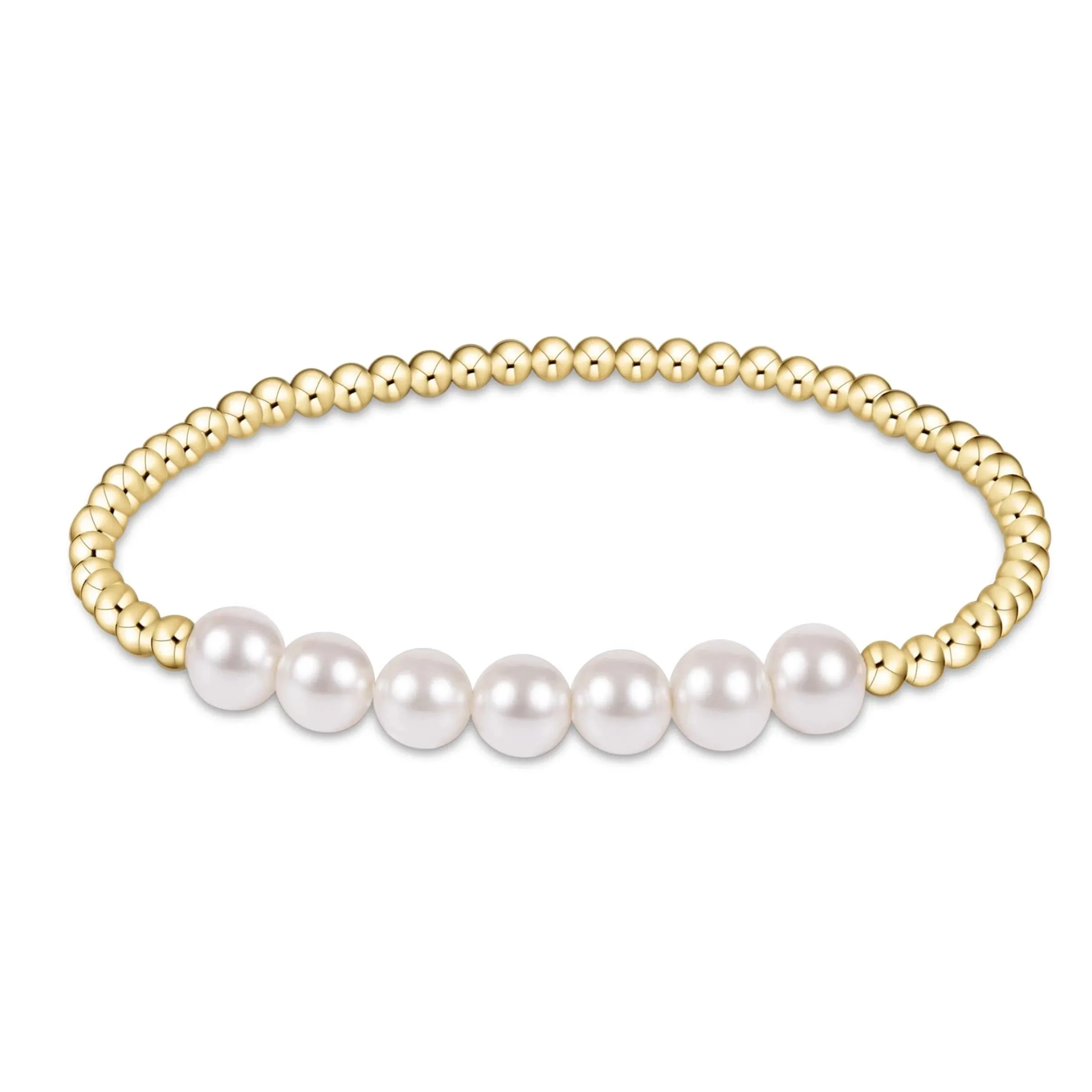 Classic Gold Beaded Bliss Pearl 3mm Bead Bracelet