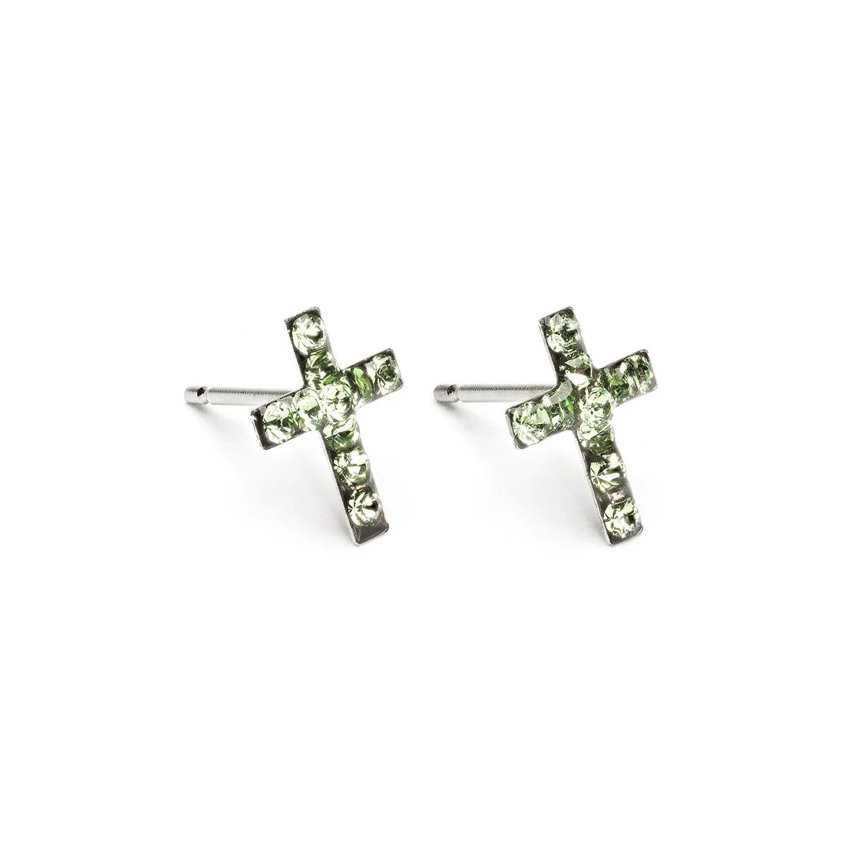 Cross August Birthstone Earrings