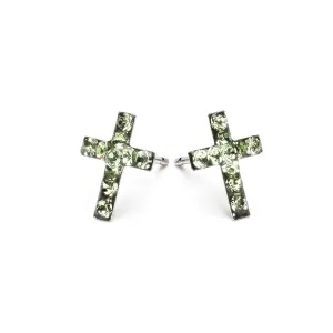 Cross August Birthstone Earrings