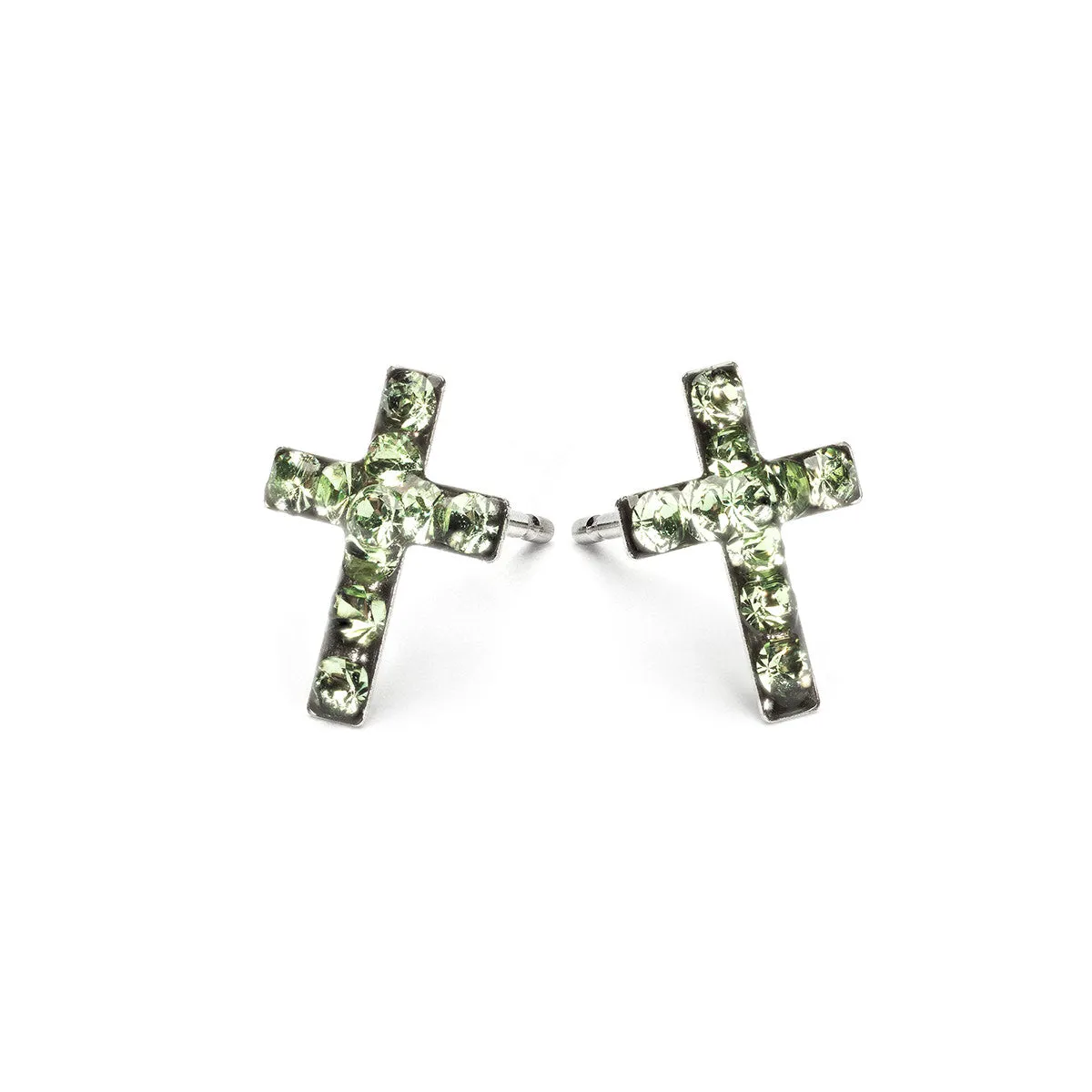 Cross August Birthstone Earrings