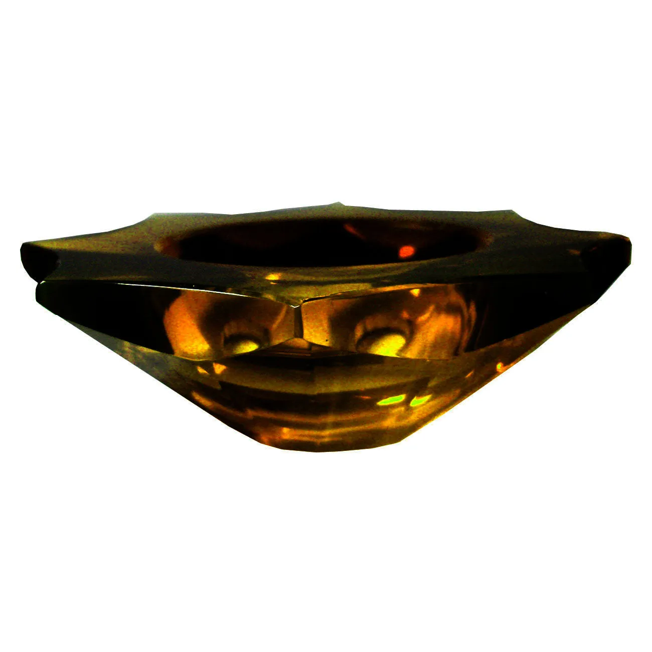 Crystal Bobeche 4.5-inch Amber with 23mm Center Hole