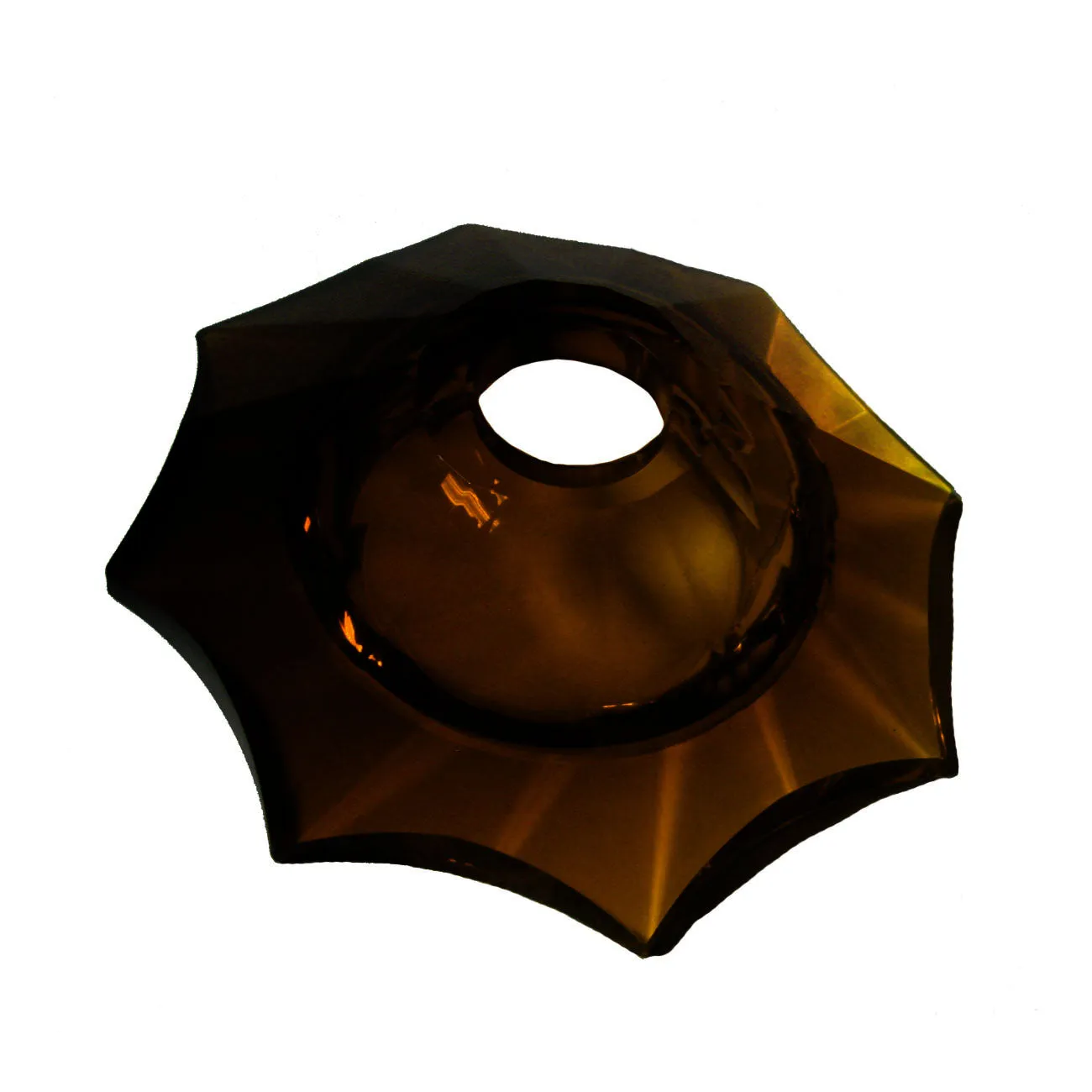 Crystal Bobeche 4.5-inch Amber with 23mm Center Hole