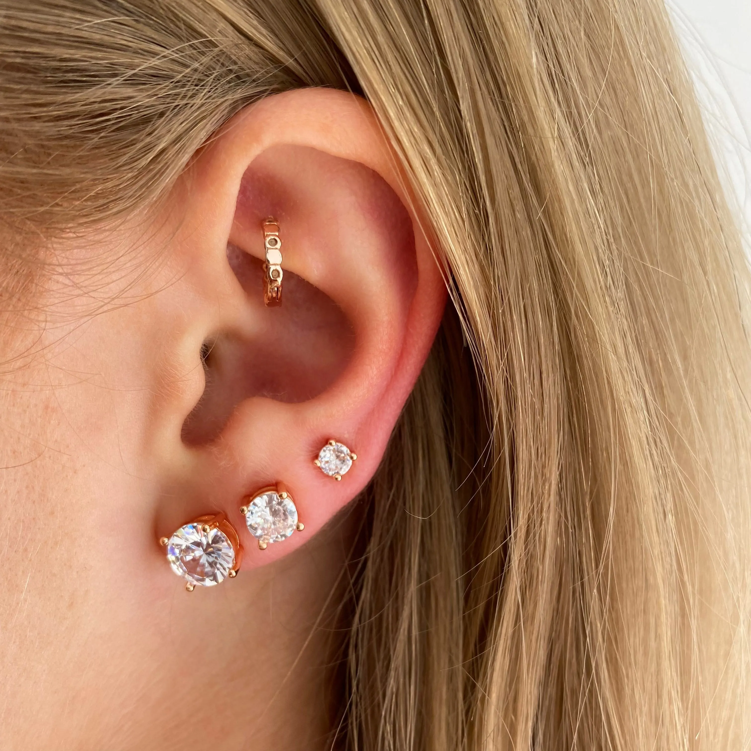 Cubic Zirconia Silver Stud Earrings