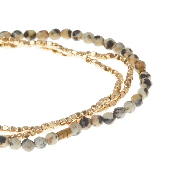 Dalmatian Jasper Gold Delicate Wrap