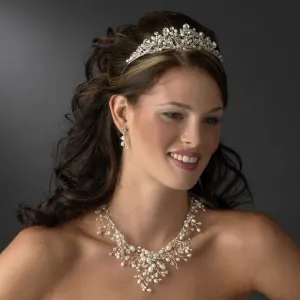 Dramatic Crystal & Freshwater Pearl Bridal Jewelry Set