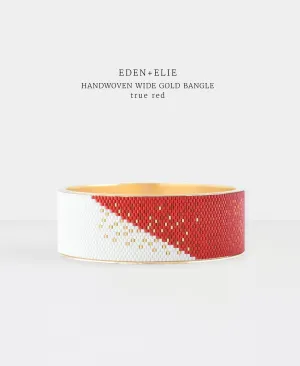 EDEN   ELIE Everyday Wide Gold Bangle - true red