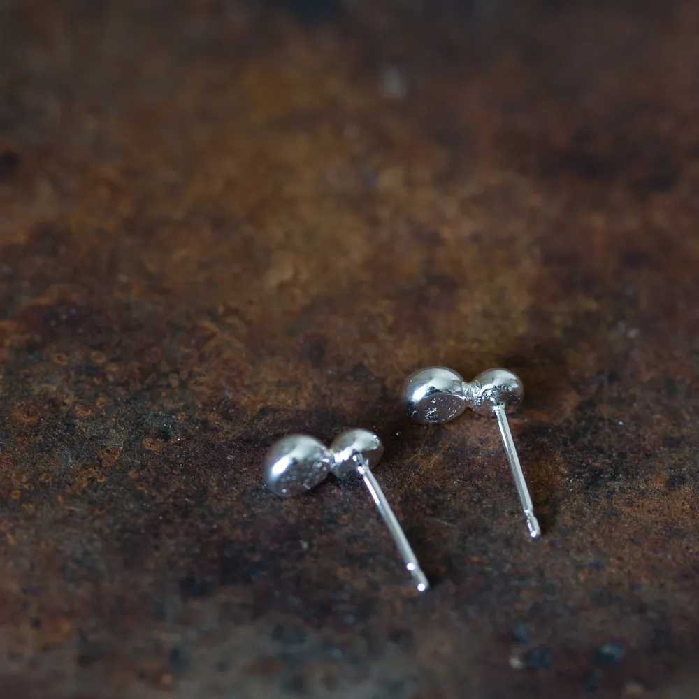 Elegant Double Dot Stud Earrings, Sterling Silver