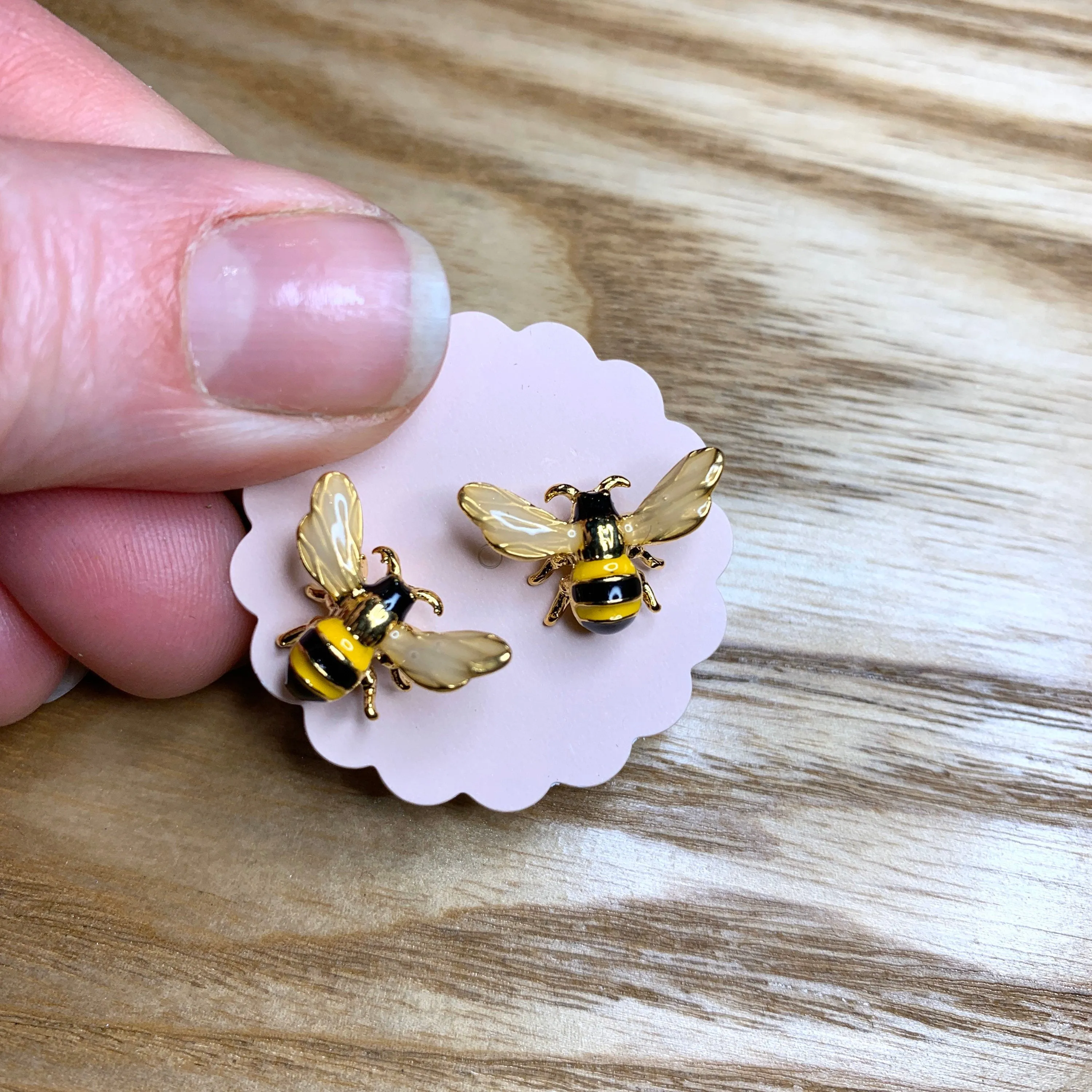 Enamel Bee Stud Earrings