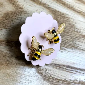 Enamel Bee Stud Earrings