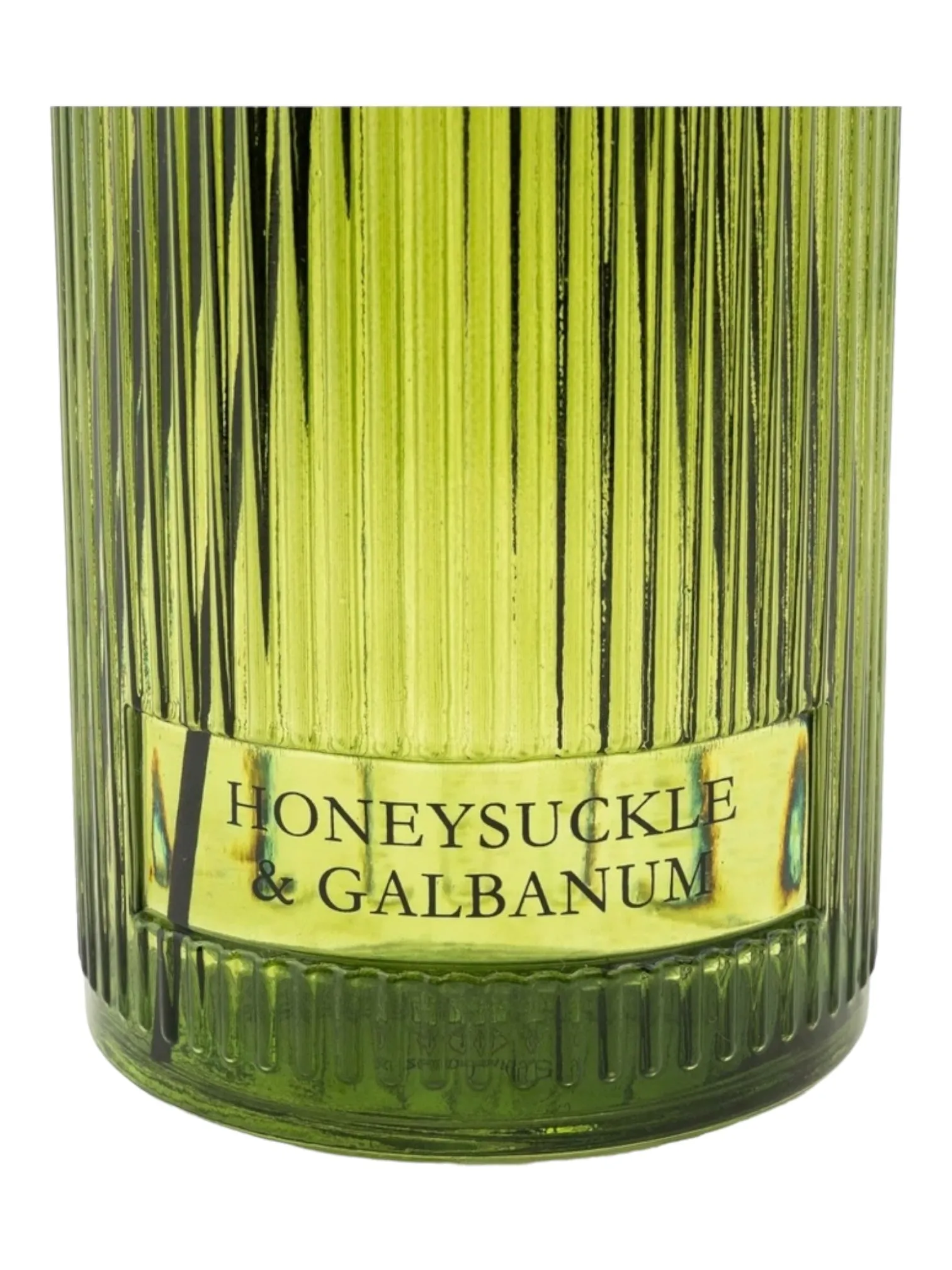 Extra Large Statement Green Glass Ribbed Scented Reed Diffuser - Honeysuckle & Galbanum