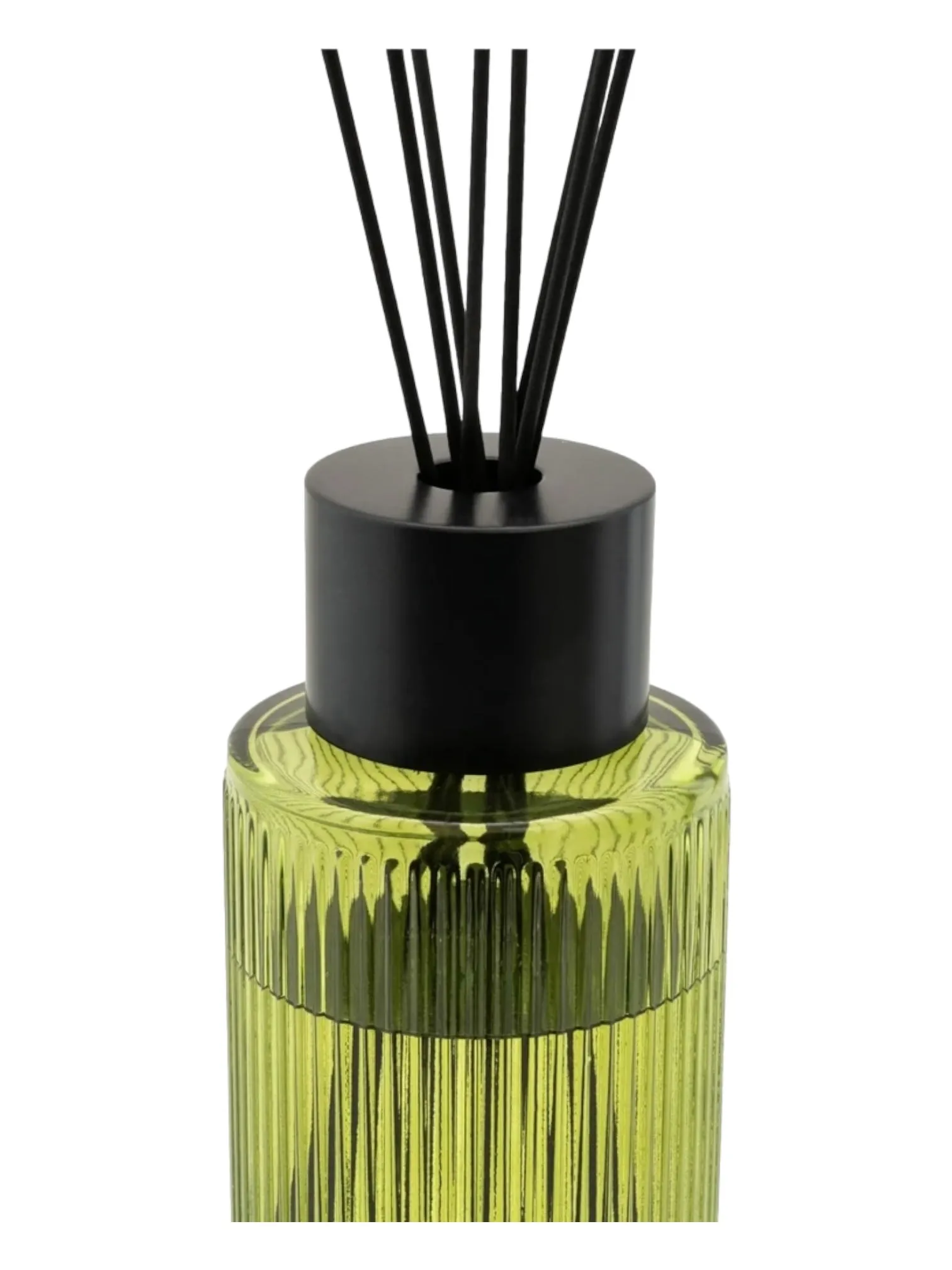 Extra Large Statement Green Glass Ribbed Scented Reed Diffuser - Honeysuckle & Galbanum