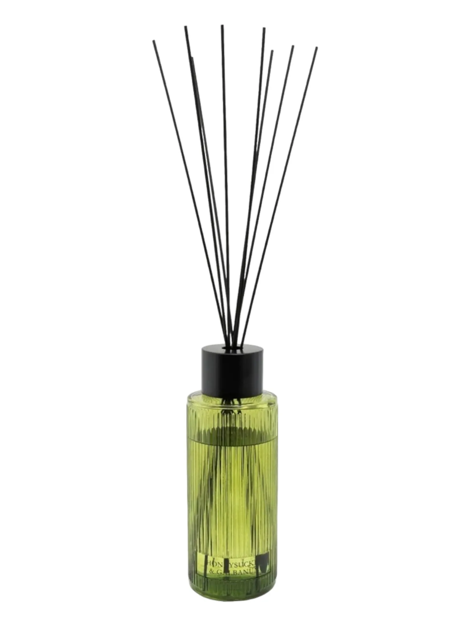 Extra Large Statement Green Glass Ribbed Scented Reed Diffuser - Honeysuckle & Galbanum