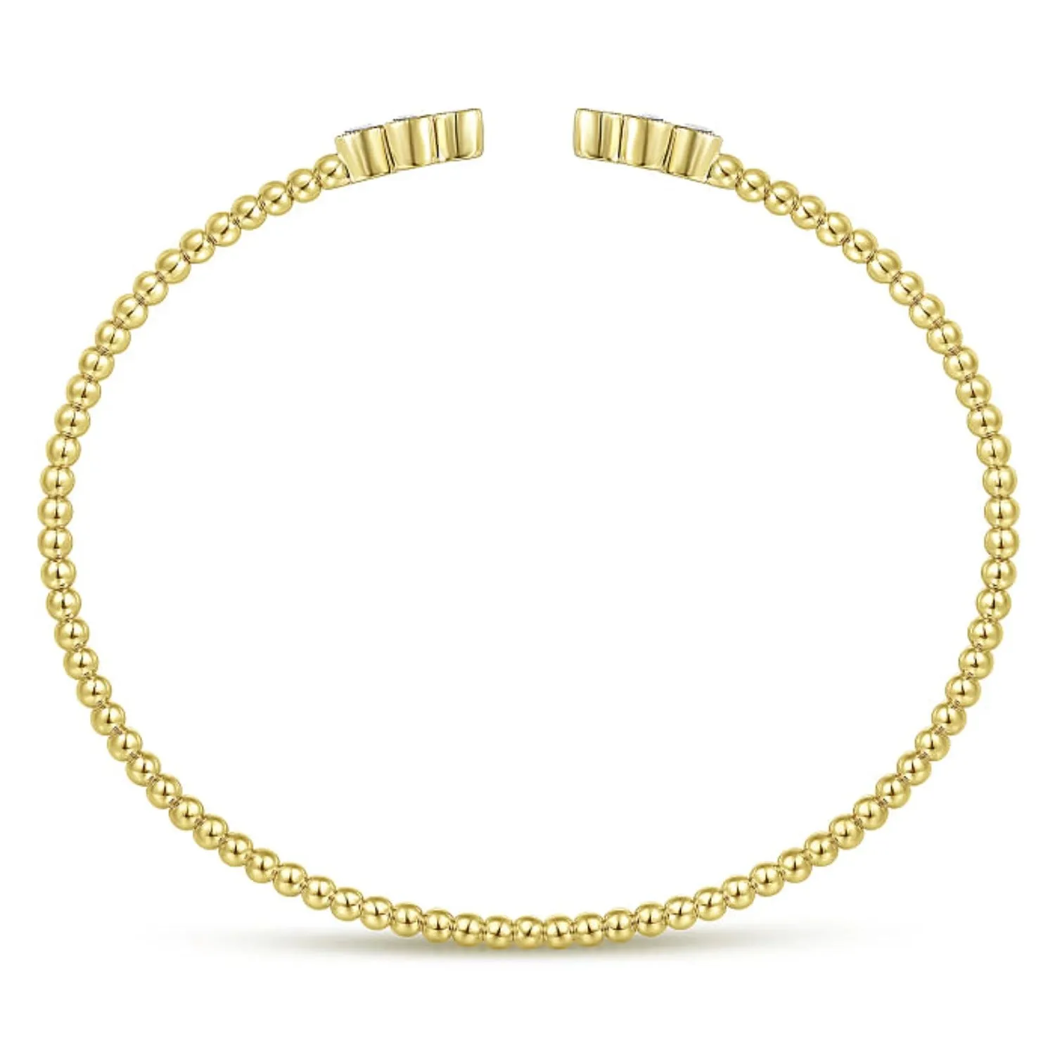 Gabriel & Co. Bujukan Open Bangle Clover Shaped Diamond Bracelet